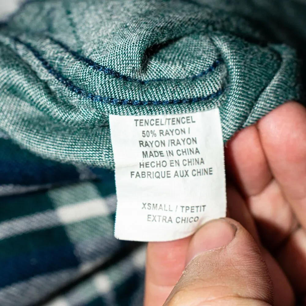 Rails Women's Button up Flannel Shirt Blue Plaid Tencel Rayon Size XS - Picture 6 of 8
